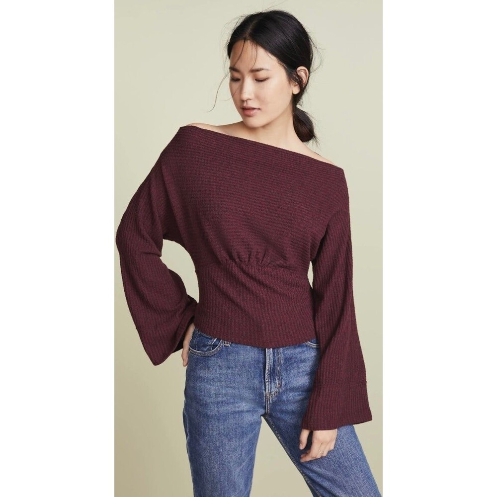 Waffle Knit Boat Neck Bell
